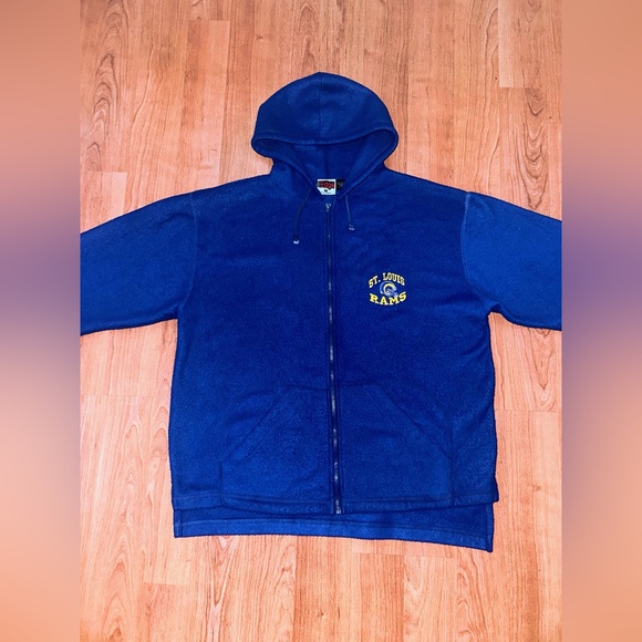 Vintage 1995 The Edge St. Louis Rams Size Medium Fleece Full Zip Sweatshirt - Picture 3 of 7